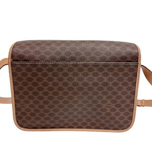 CELINE Macadam Shoulder Bag Handbag Crossbody Brown